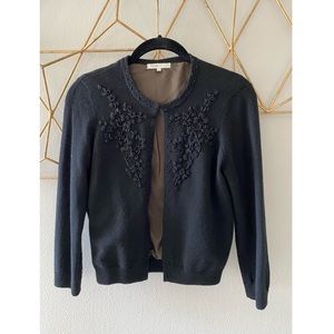 Vince, embellished cashmere black cardigan - Small